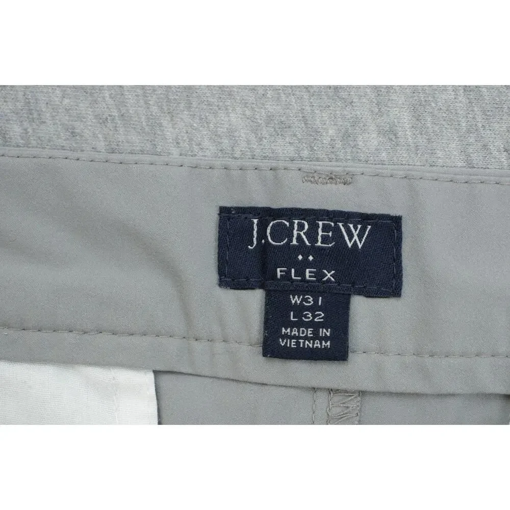 J Crew Pants Mens 31 x 32 Gray‎ Chino Straight Flex Flat Front